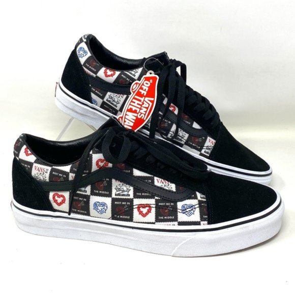 VANS Old Skool Love Shoes Men Letters Black Canvas Skate Casual Size VN0A5JMIB0A - Picture 1 of 8